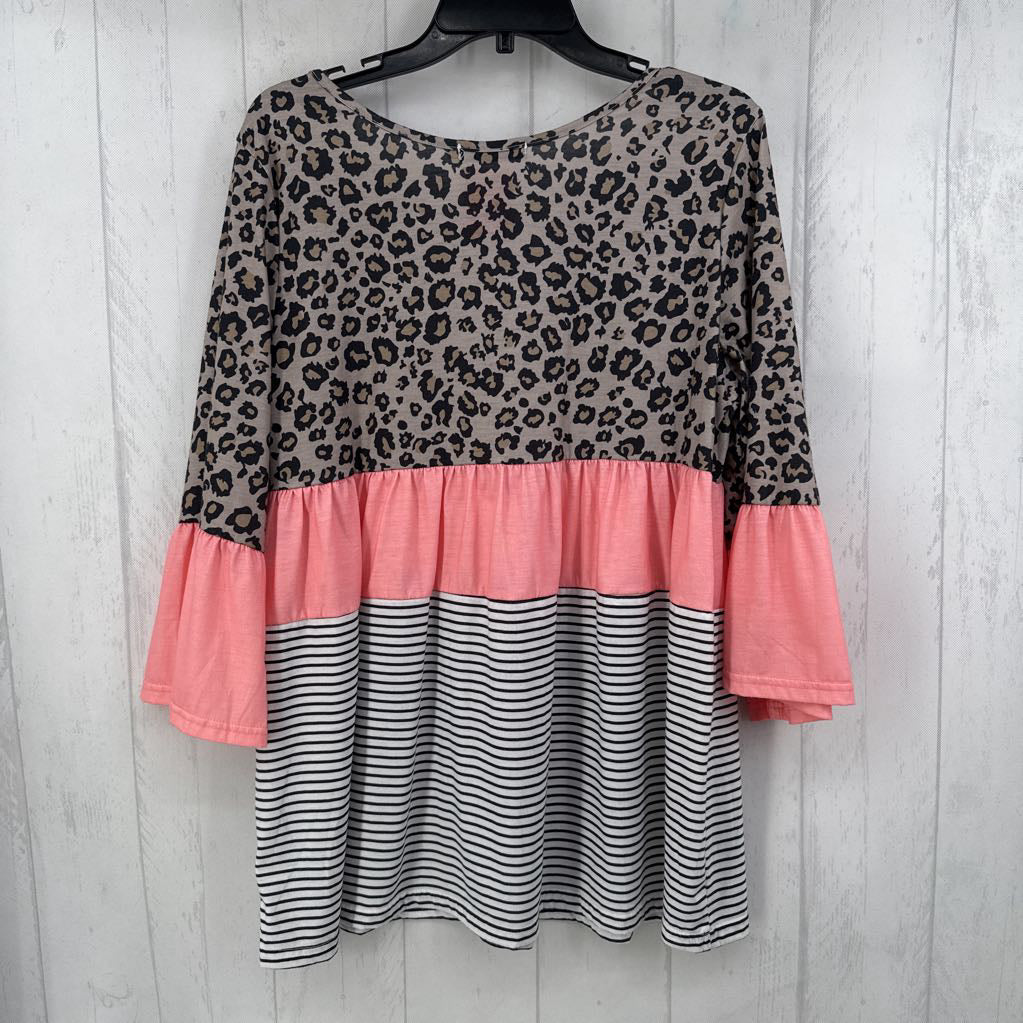 M 3/4 slv mixed media top