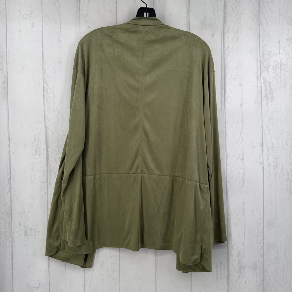 L l/s open drape cardigan