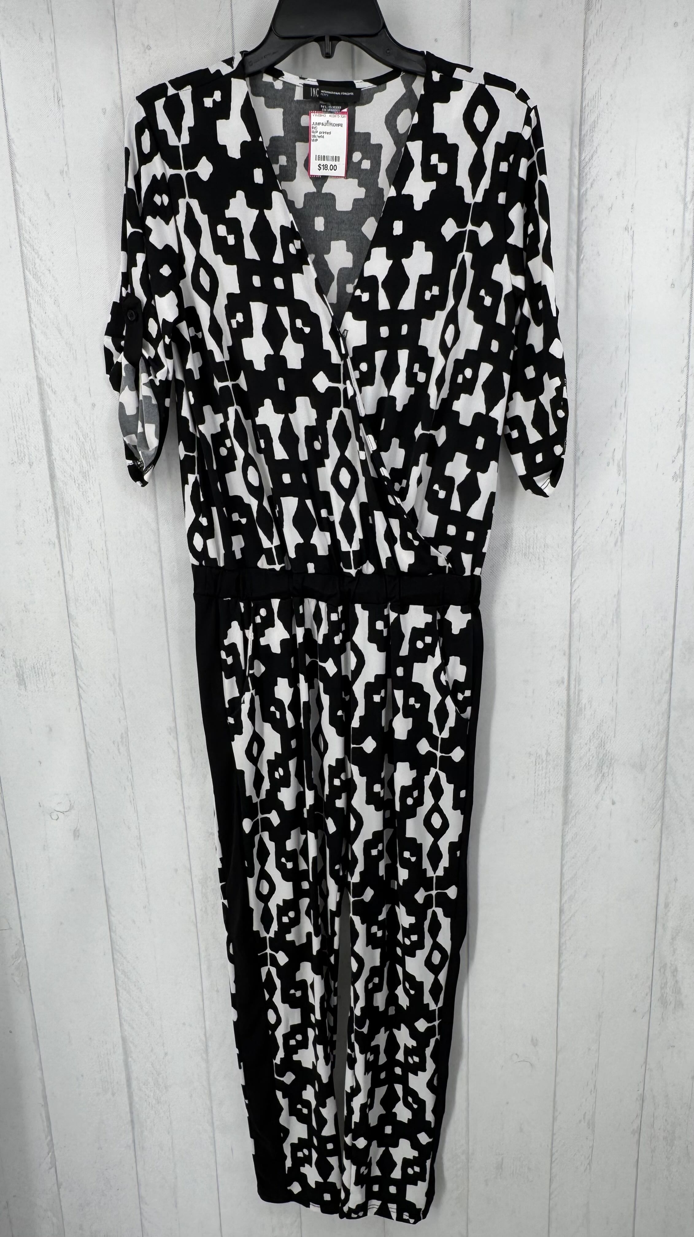 M/P printed crossover s/s jumpsuit