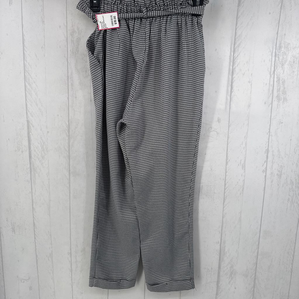 S plaid belted pant