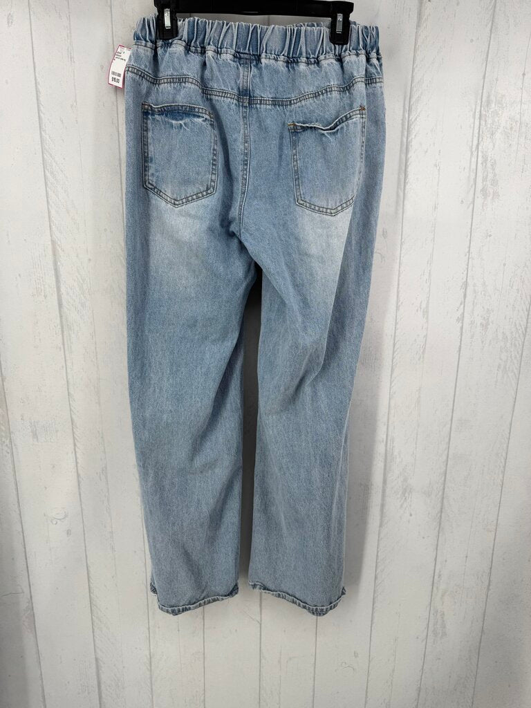 L pull on wide leg jean