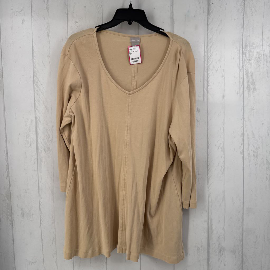 XL 3/4 slv v-neck top