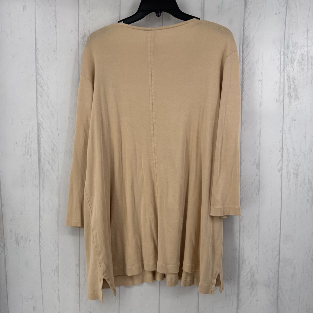 XL 3/4 slv v-neck top