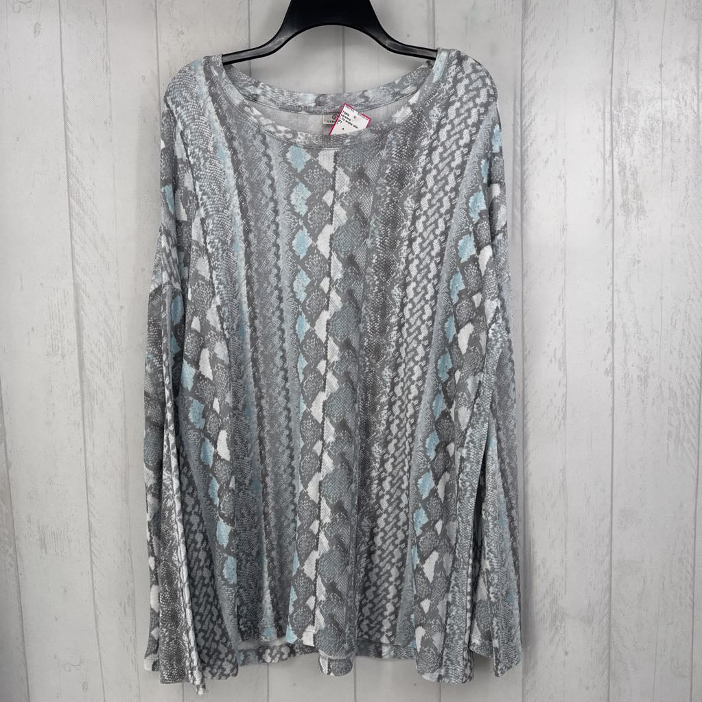 L l/s snake skin print tunic