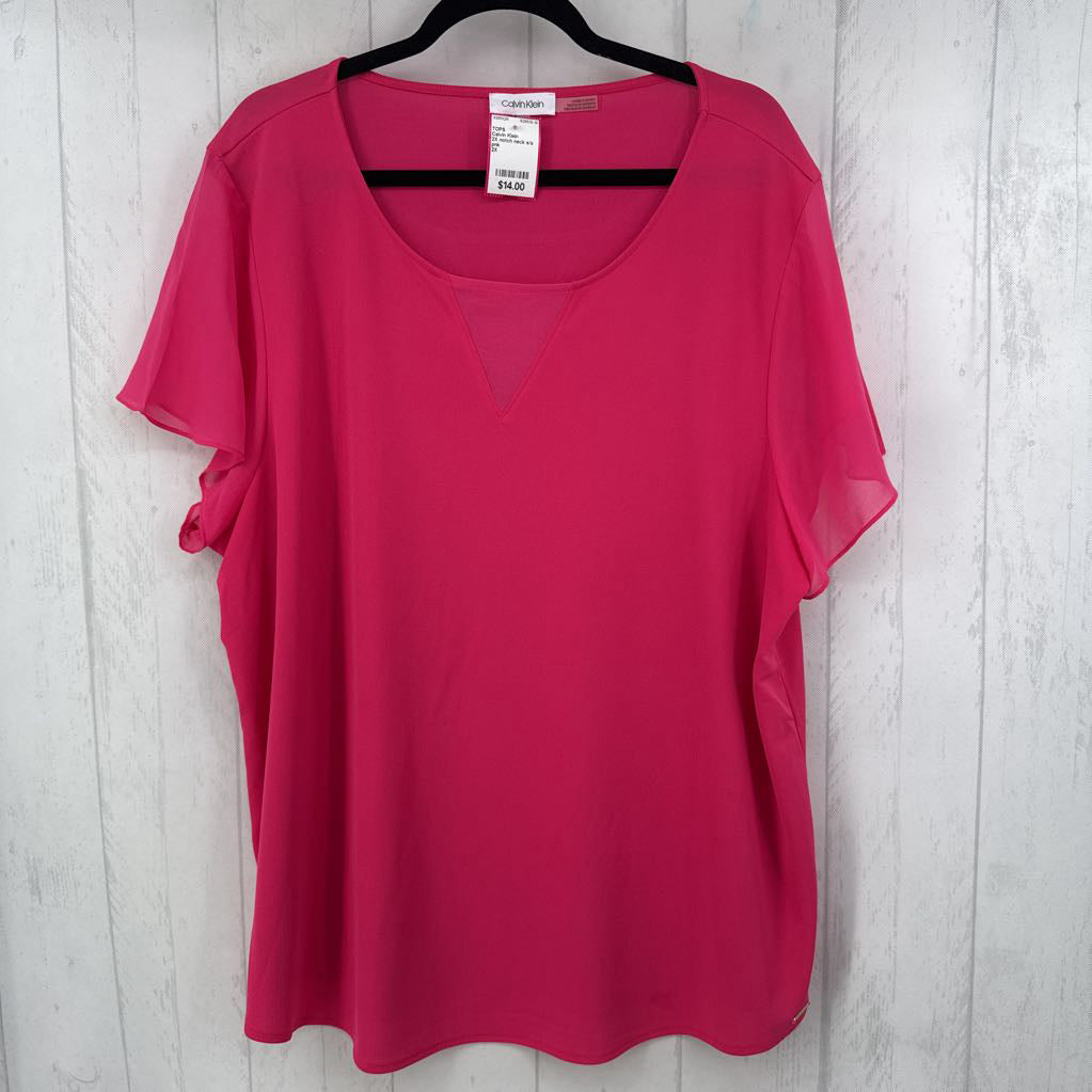 2X notch neck s/s top