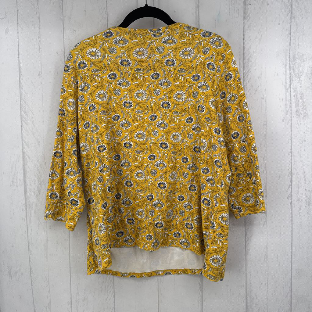 2X flo print 3/4 slv top