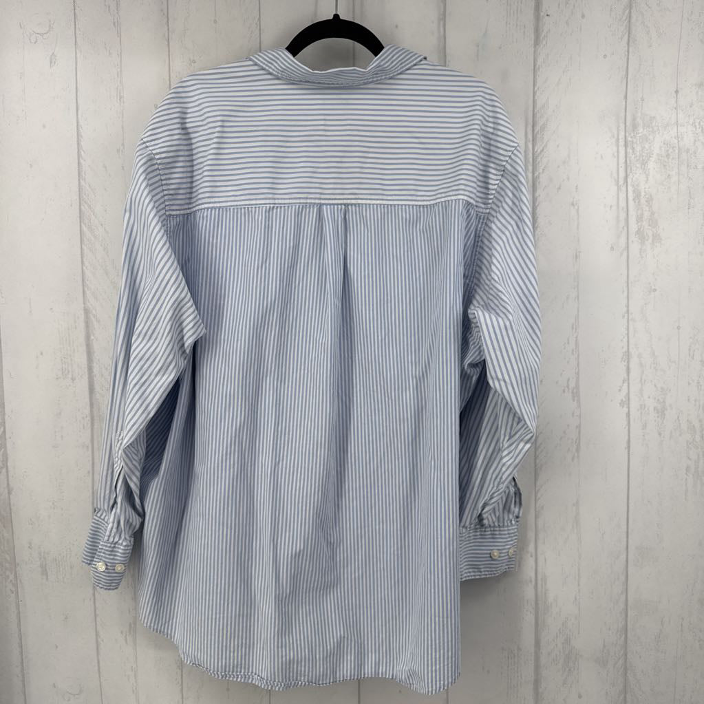XL striped button down l/s top