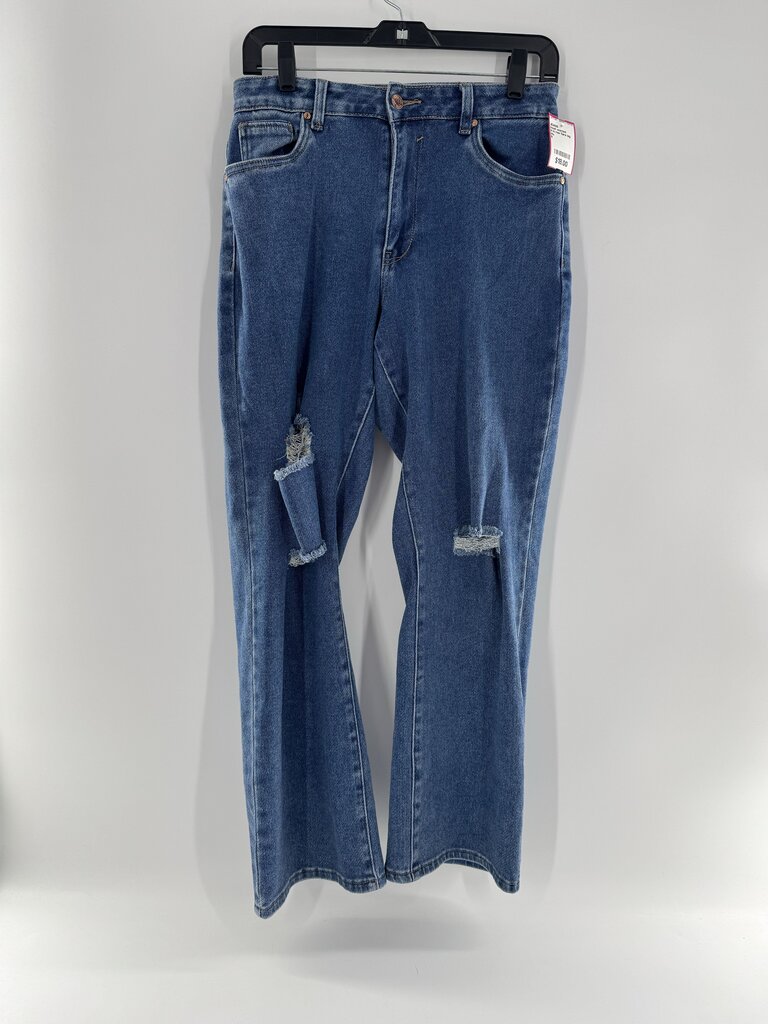 9 hi rise flare leg jean