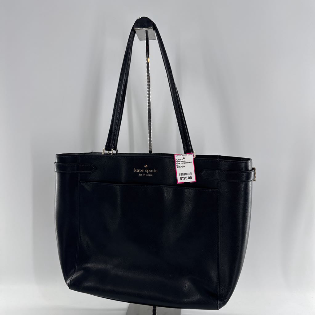 triple compartment tote w/ slip pockets