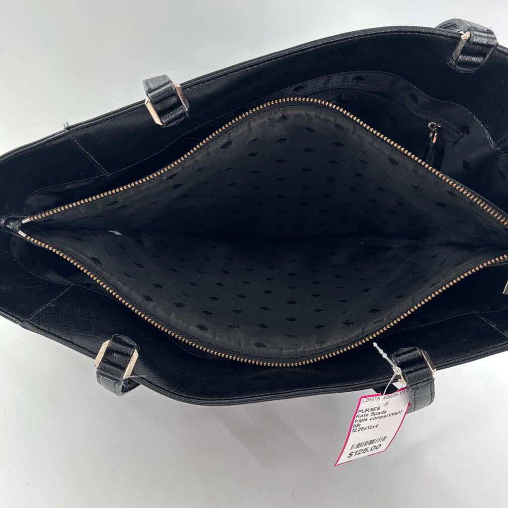 triple compartment tote w/ slip pockets