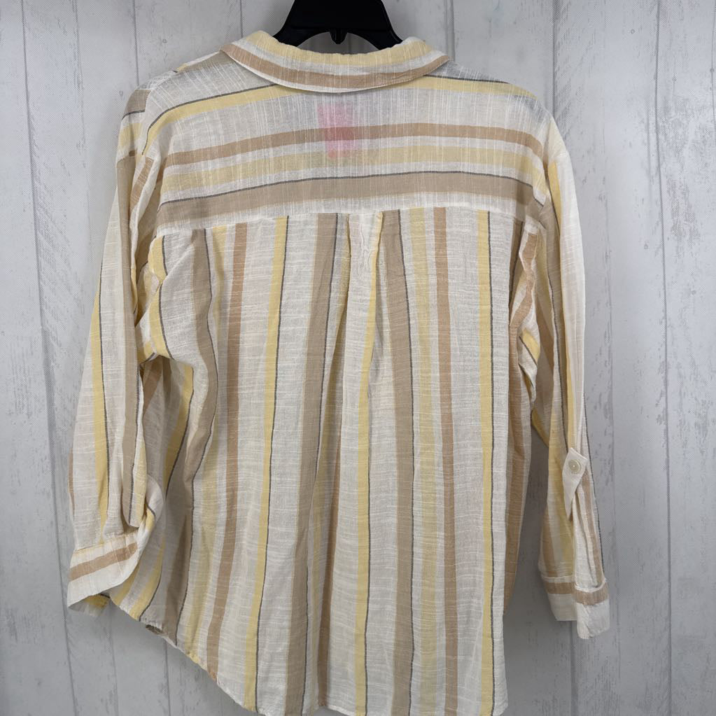 M/L striped button down l/s top