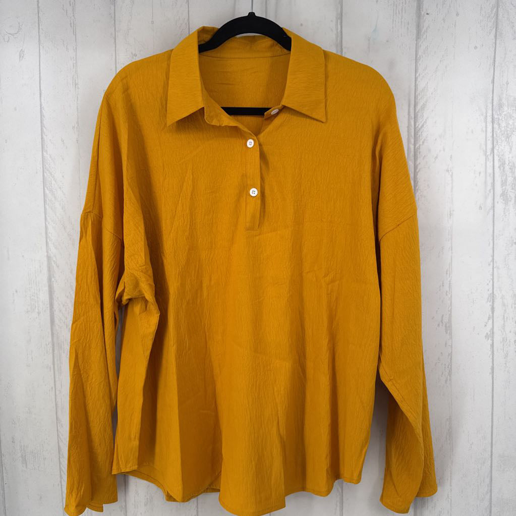 XL quarter button l/s top