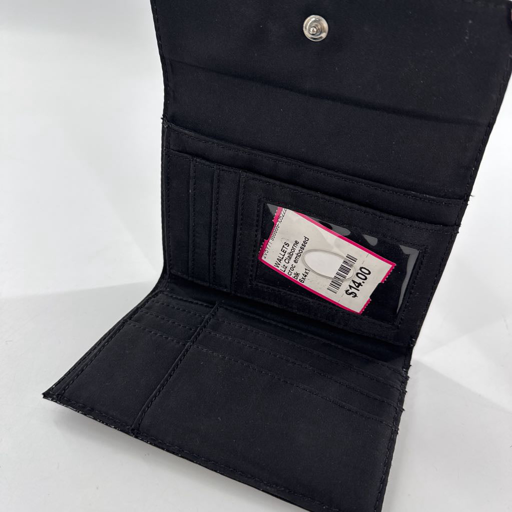 croc embossed bifold wallet