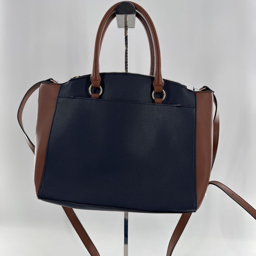 vegan leather colorblock handbag