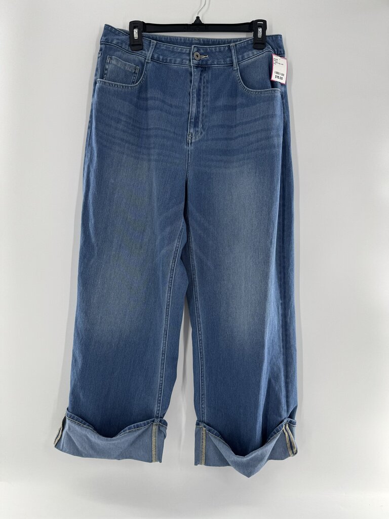 L wide leg cuff jeans