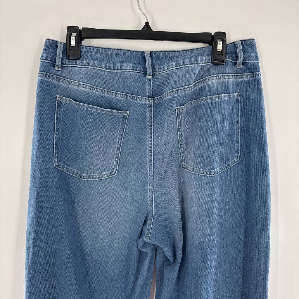 L wide leg cuff jeans