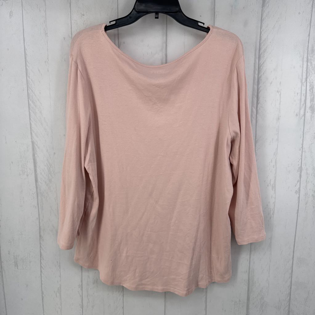 3X v-neck 3/4 slv tee