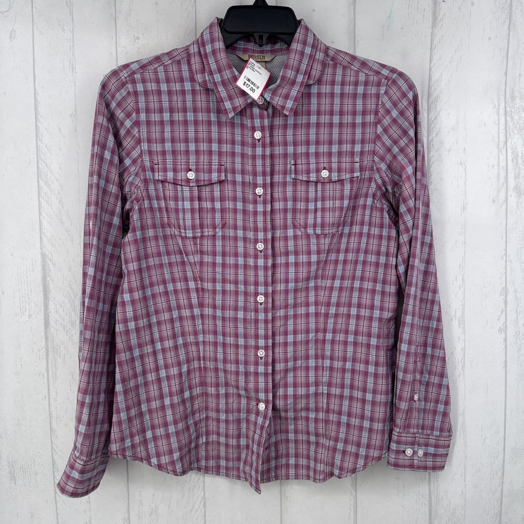 M plaid button down l/s top