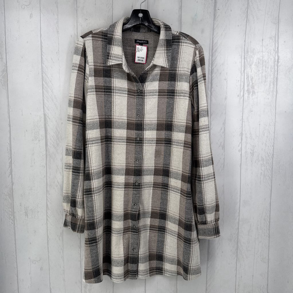 L plaid long shacket