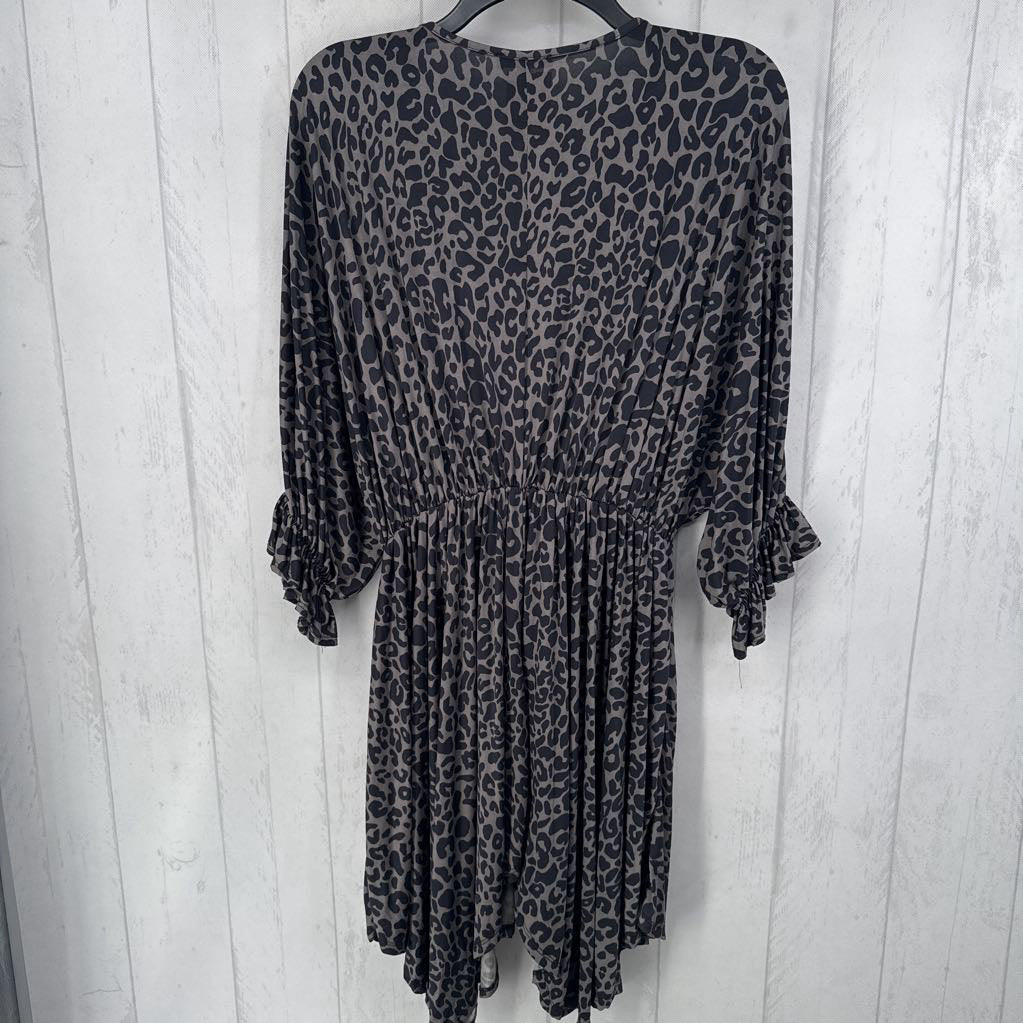 XL s/s animal print v-neck dress