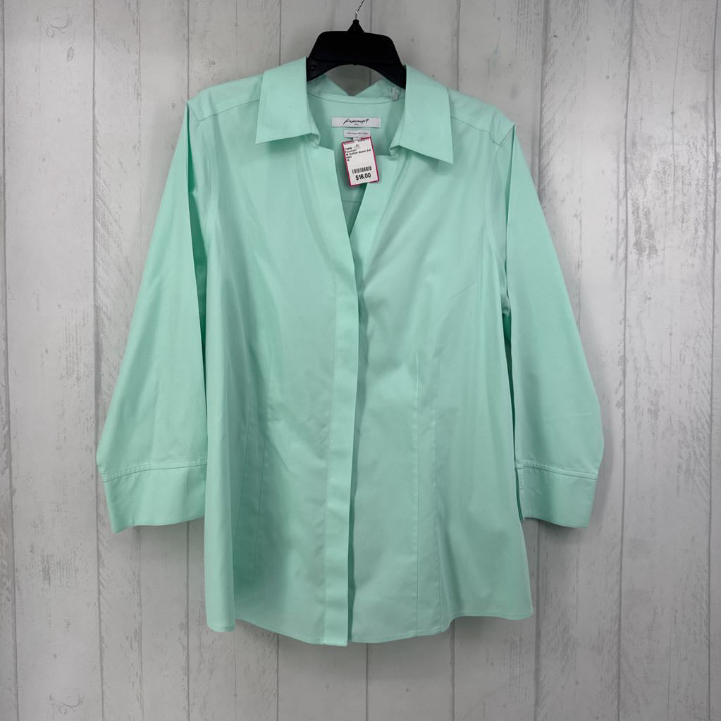 14 button down 3/4 slv top