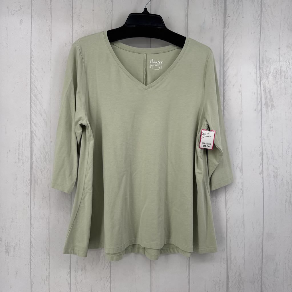 L v-neck 3/4 slv tee