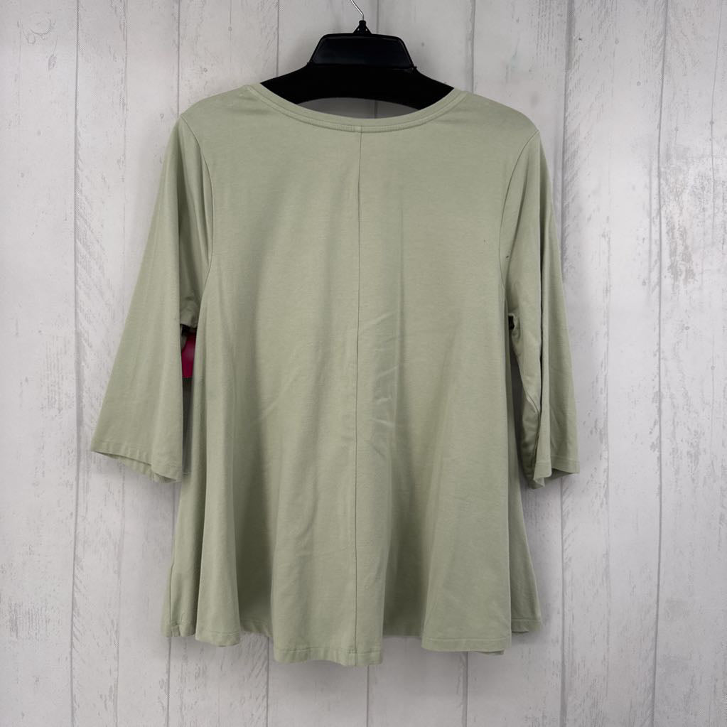 L v-neck 3/4 slv tee