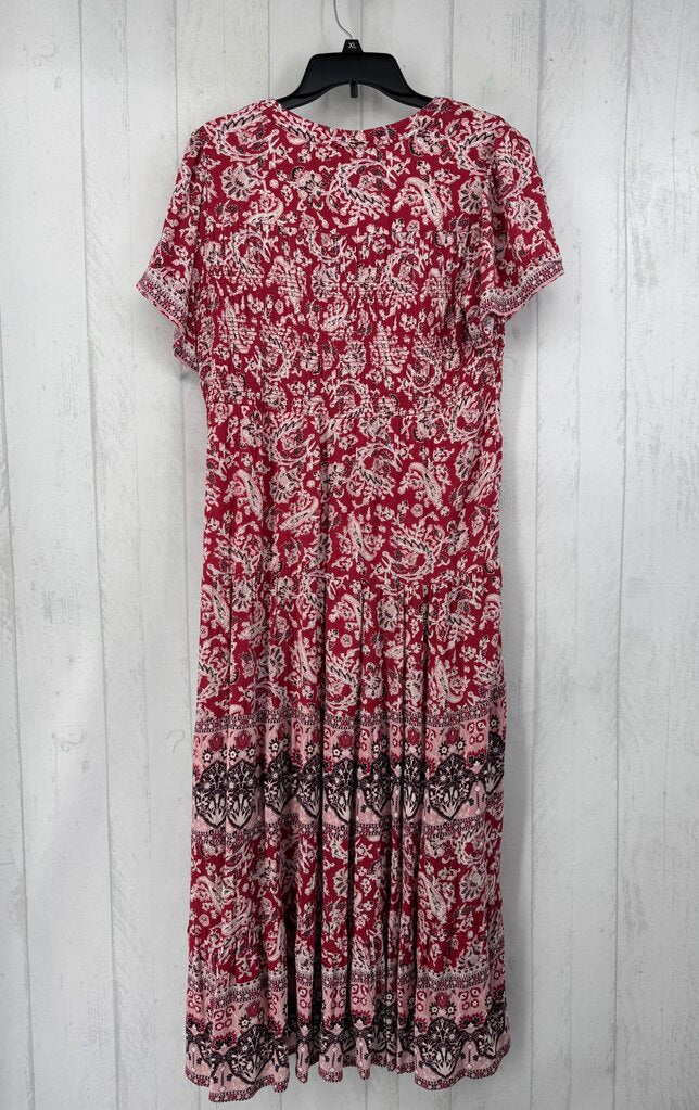 M paisley print s/s maxi dress