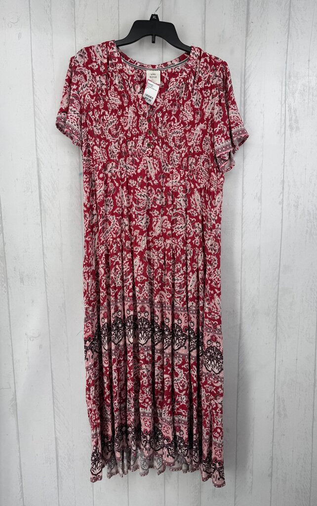M paisley print s/s maxi dress