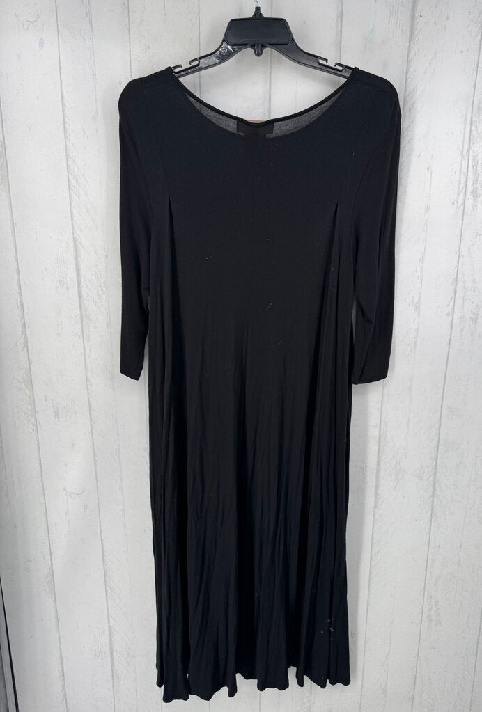 L elbow slv shark bite maxi dress