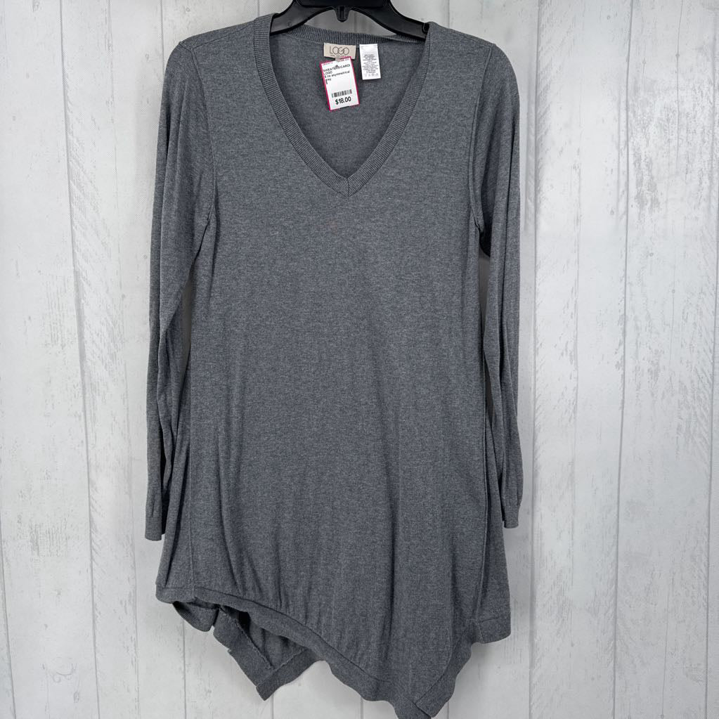 S l/s asymmetrical v-neck sweater
