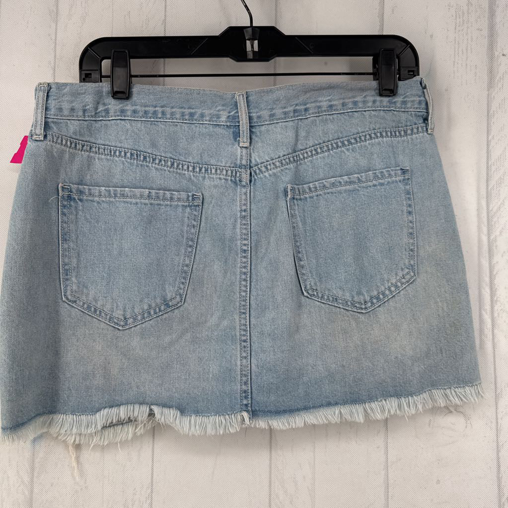 6 distressed jean skirt