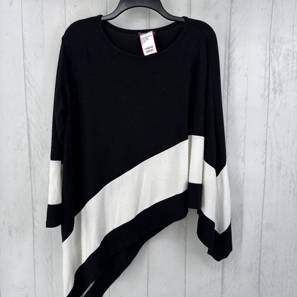 S color block poncho