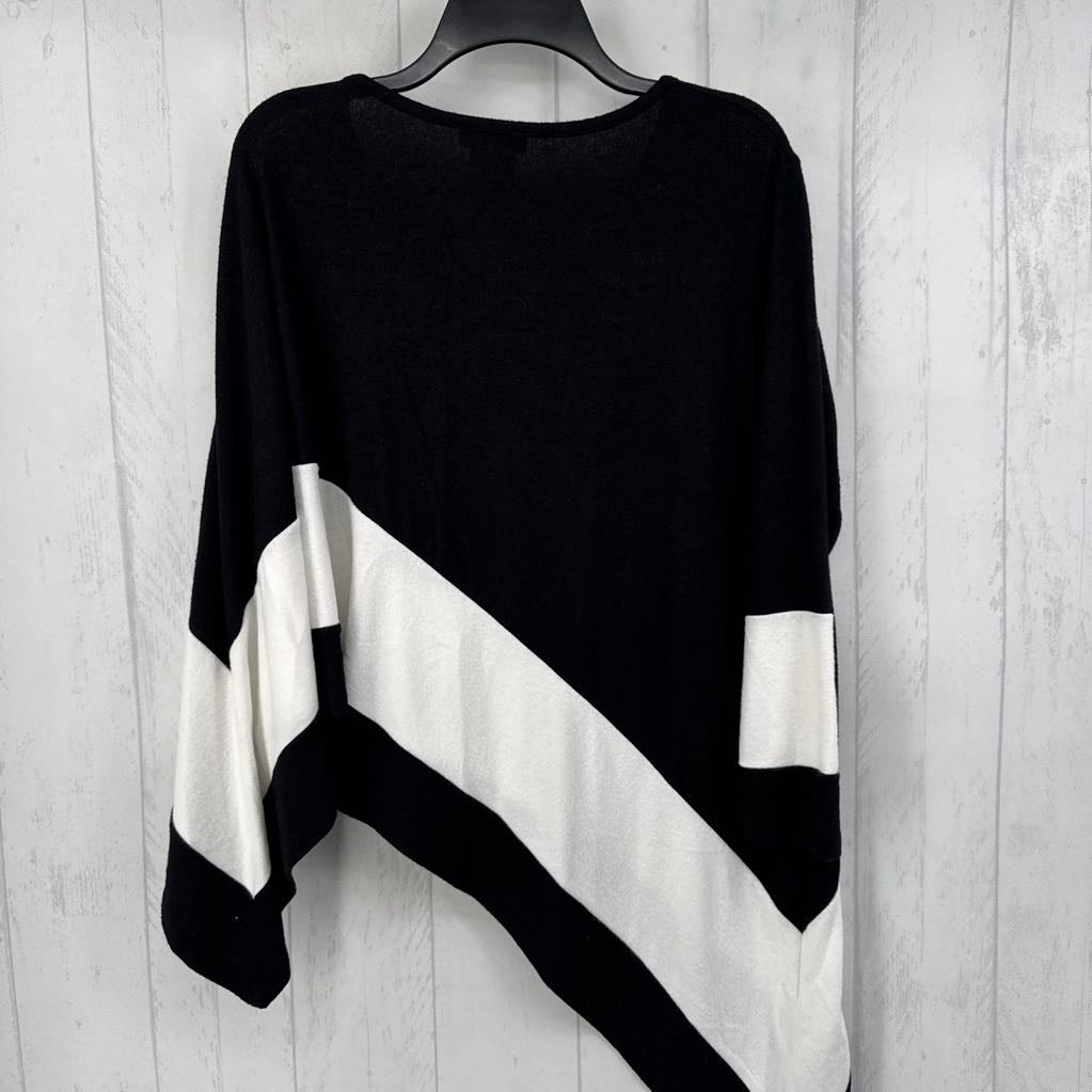 S color block poncho
