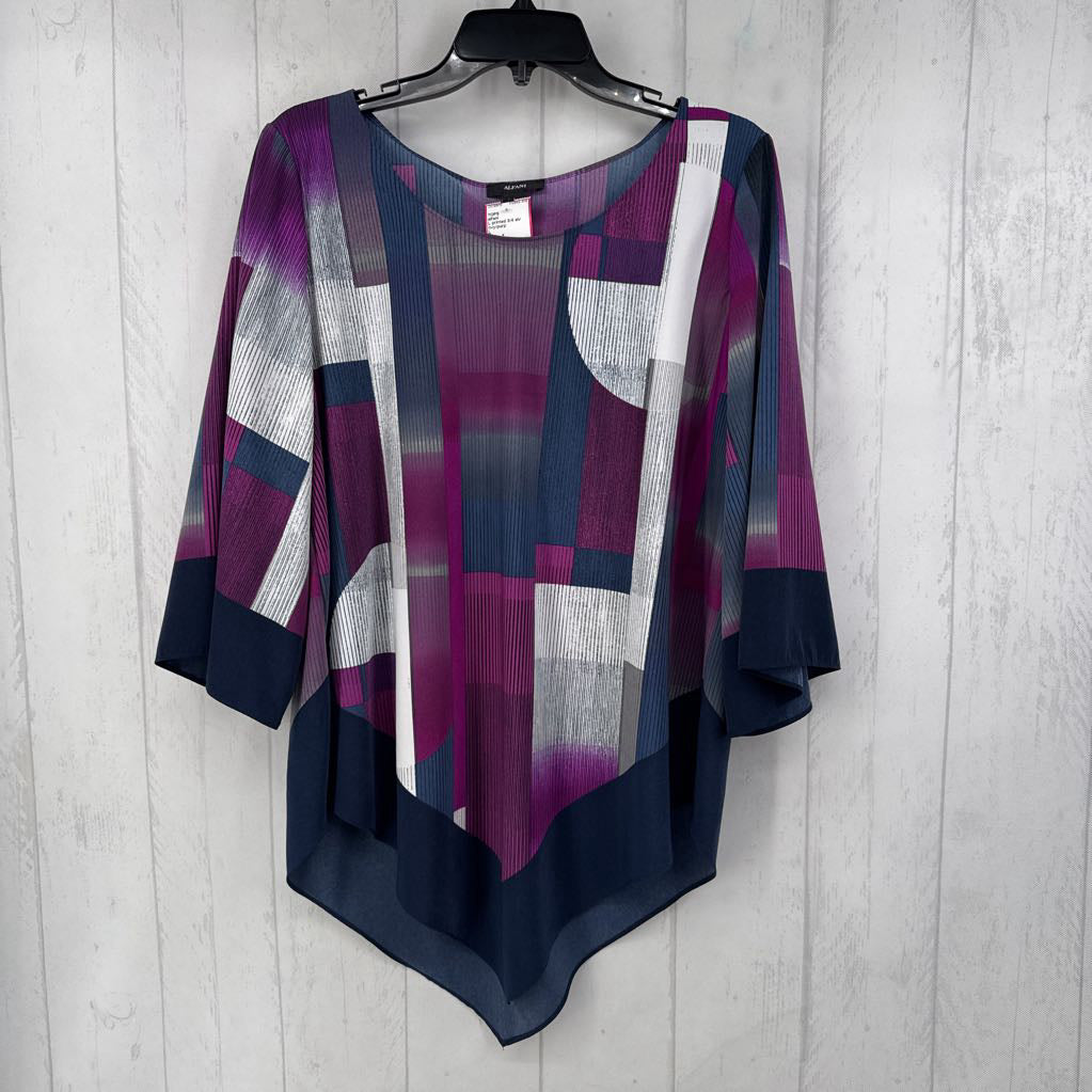 L printed 3/4 slv top