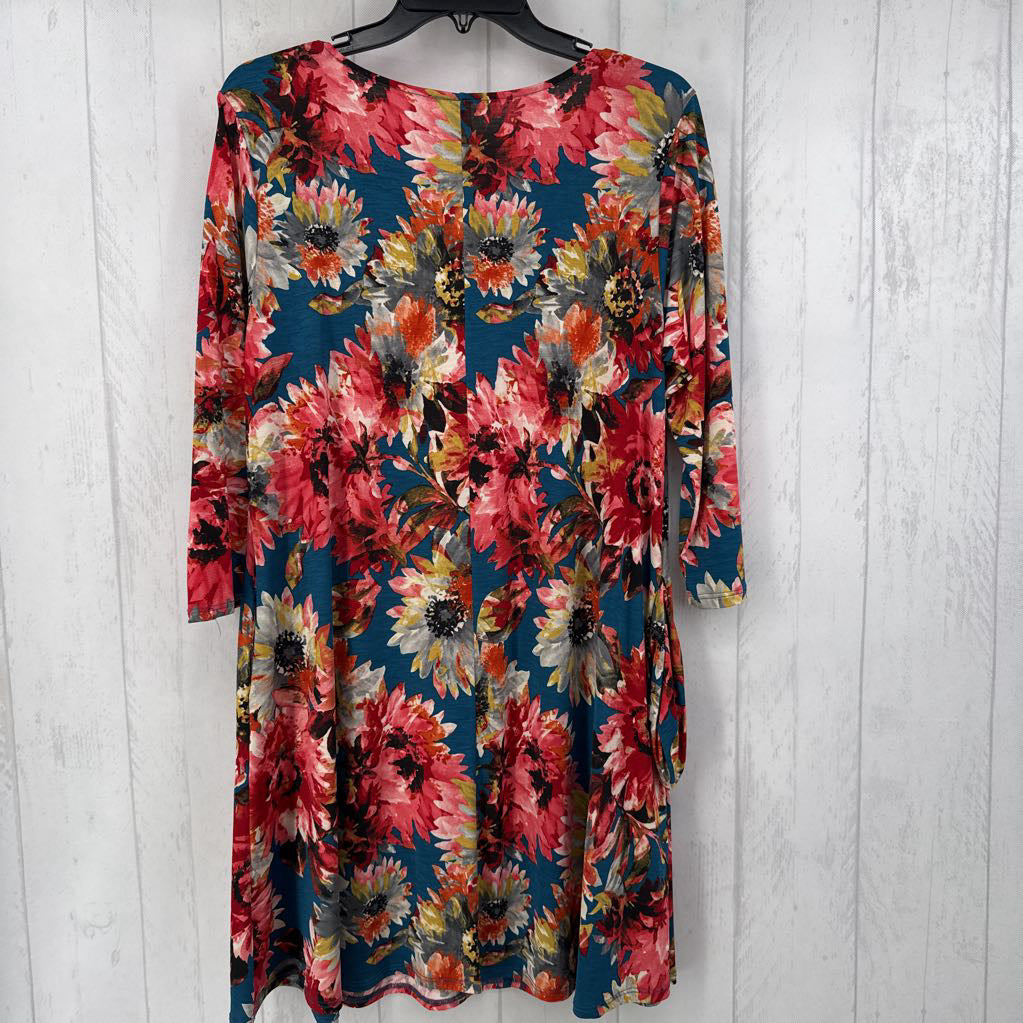 M flo print 3/4 slv dress