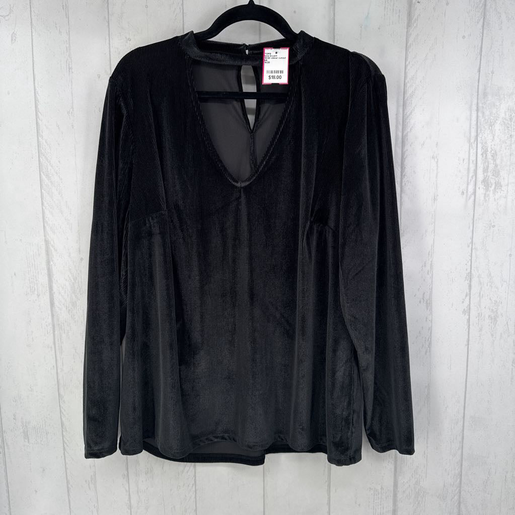 18/20 velour cutout l/s top
