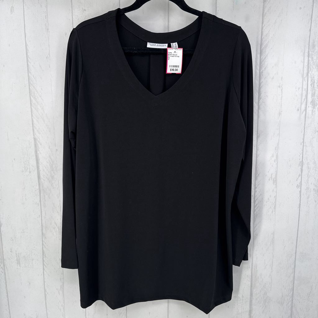 1X v-neck l/s top