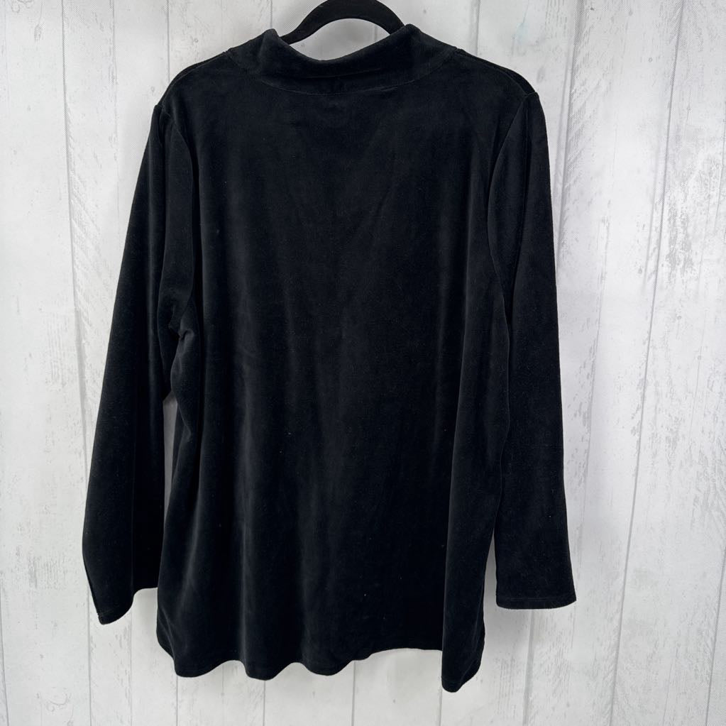1X v-neck velour l/s tunic