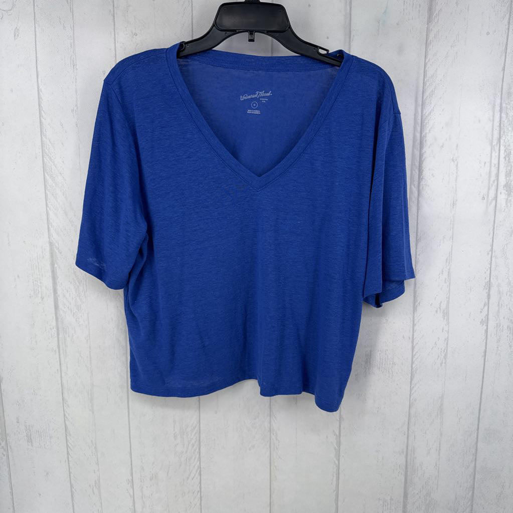 M v-neck s/s cropped tee