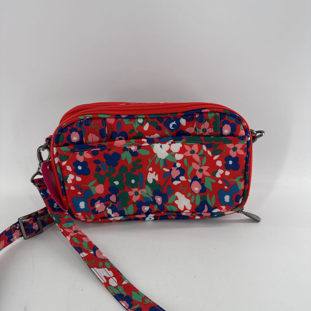 floral double zip crossbody