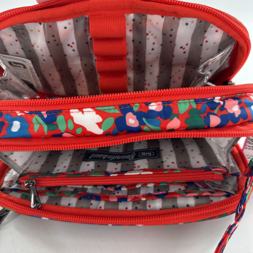 floral double zip crossbody