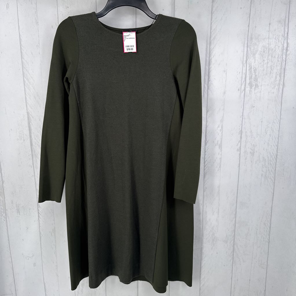 S 3/4 slv shiftdress