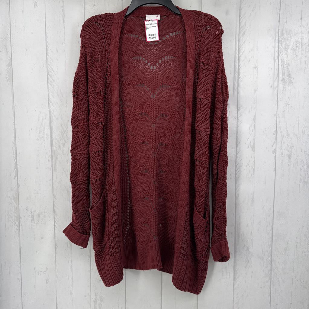 M l/s pocket open cardigan