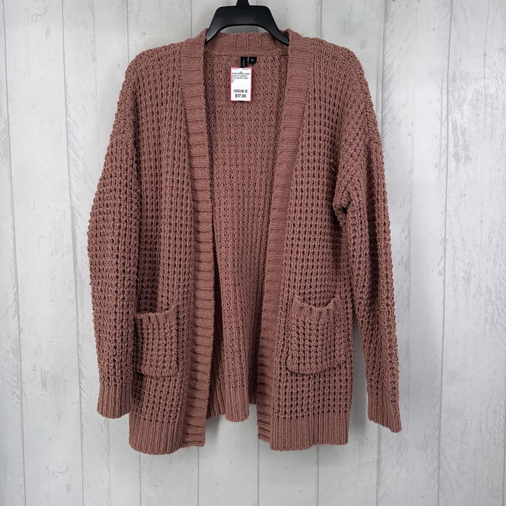M l/s pocket open cardigan