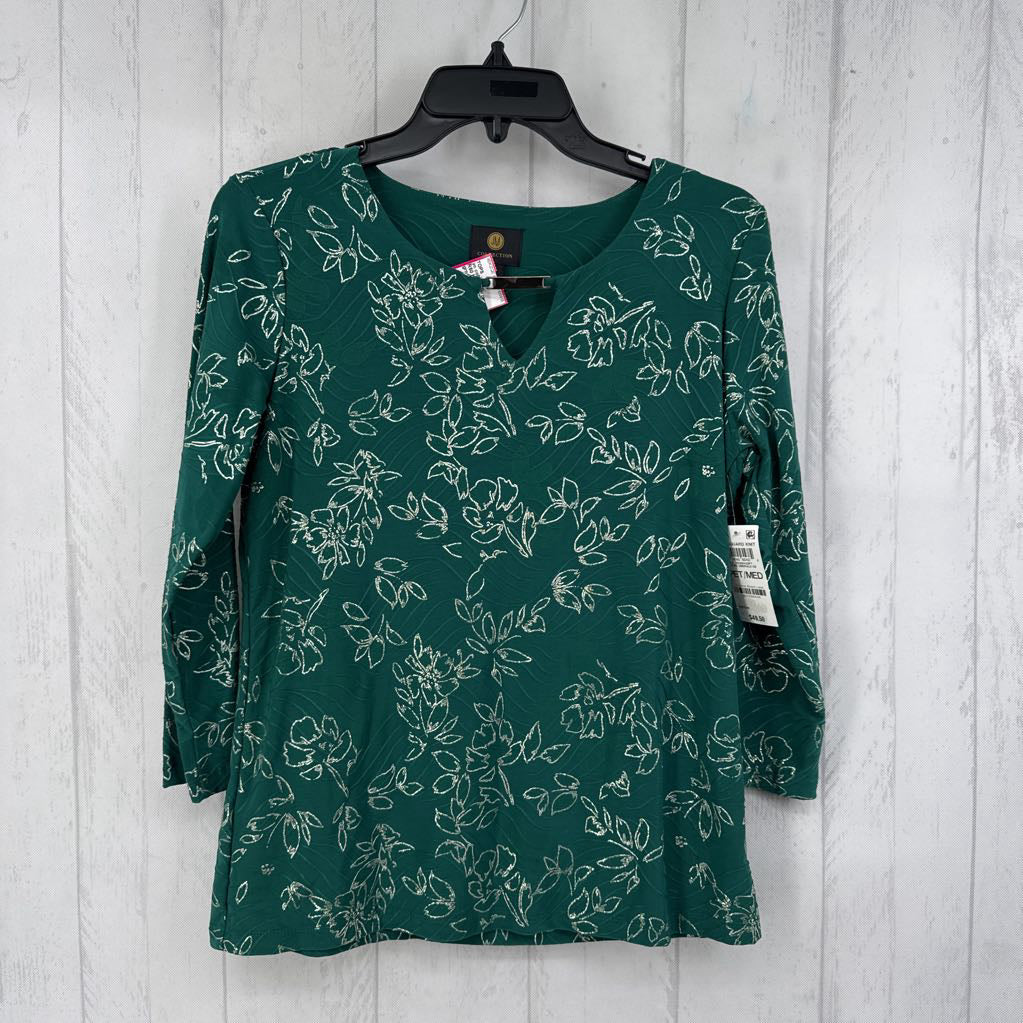 R50 MP jaquard print notch-neck 3/4 slv top