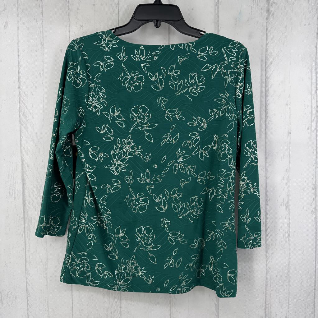 R50 MP jaquard print notch-neck 3/4 slv top