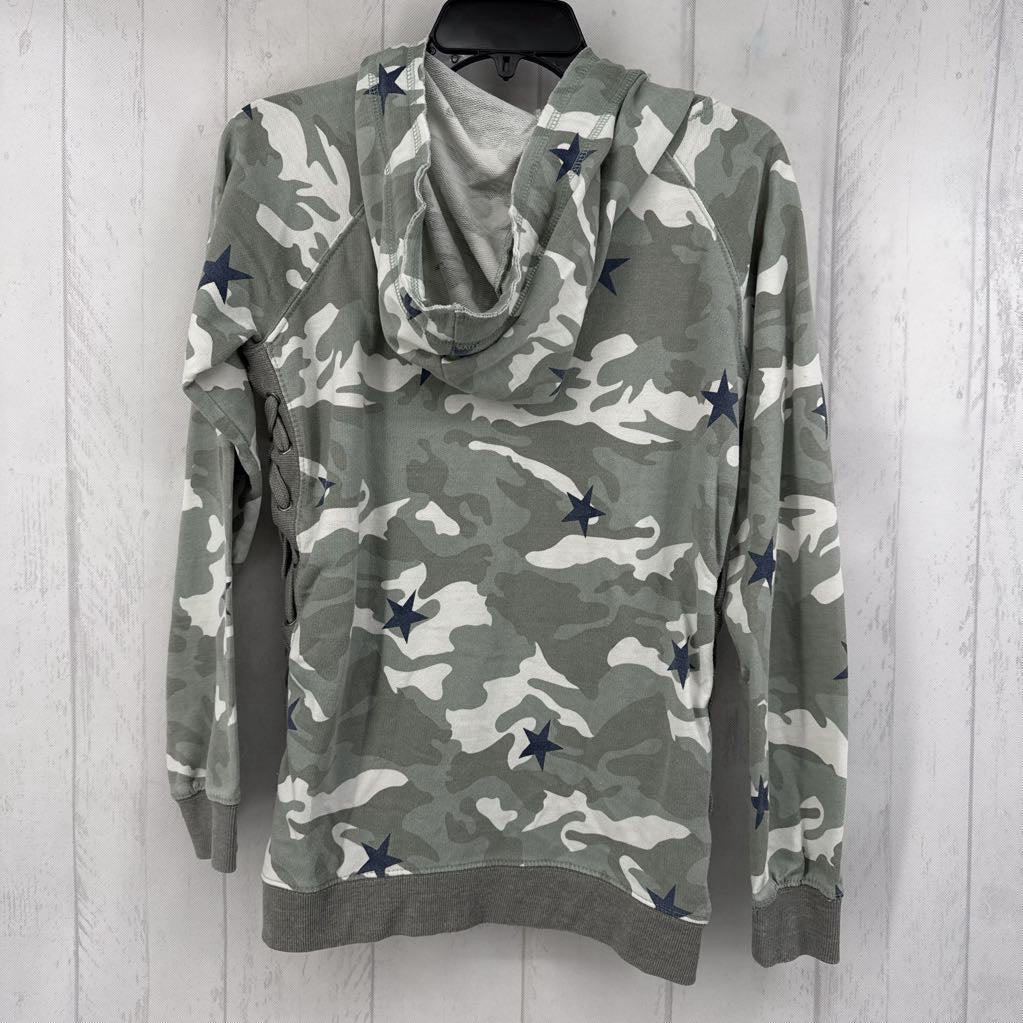 S camo/star print l/s pullover