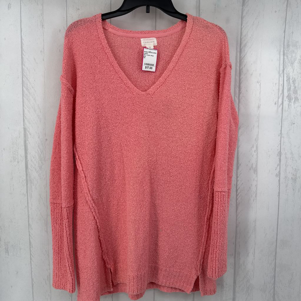 XS v-neck drop shoulder sweater