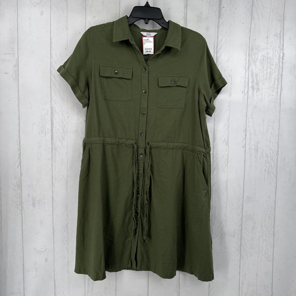 LP twill drawstring waist s/s dress